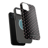 Black with Pink Polka Dots (MagSafe) Phone Case