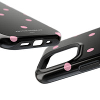Black with Pink Polka Dots V2 (MagSafe) Phone Case