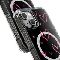 Pink Heart Sketches (MagSafe) Clear Phone Case