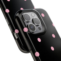 Black with Pink Polka Dots V2 (MagSafe) Phone Case