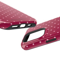 Burgundy With Pink Polka Dots (MagSafe) Phone Case