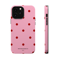 Pink With Red Polka Dots V2 (MagSafe) Phone Case