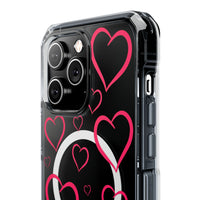 Magenta Hearts (MagSafe) Clear Phone Case