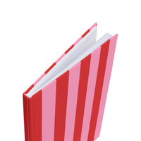 Red and Pink Stripes Hardcover Journal