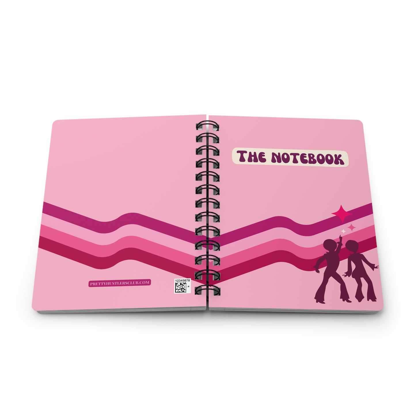 Pink 70s Disco Themed Spiral Bound Journal