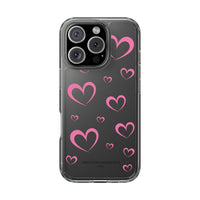 Pretty Pink Hearts Clear Phone Case