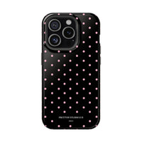 Black with Pink Polka Dots (MagSafe) Phone Case