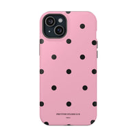 Pink With Black Polka Dots V2 (MagSafe) Phone Case