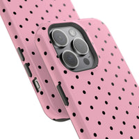 Pink With Black Polka Dots (MagSafe) Phone Case