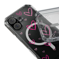 Pink Heart Sketches (MagSafe) Clear Phone Case