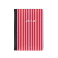 Red and Pink Stripes Passport Cover
