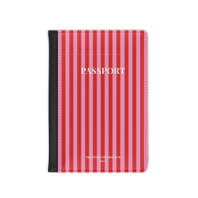 Red and Pink Stripes Passport Cover