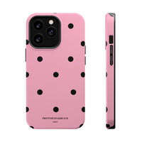 Pink With Black Polka Dots V2 (MagSafe) Phone Case