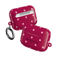 Burgundy with Pink Polka Dots V2 AirPod Pro Case