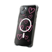 Light Pink Heart Sketches (MagSafe) Clear Phone Case