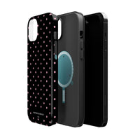 Black with Pink Polka Dots (MagSafe) Phone Case