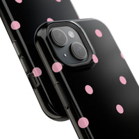 Black with Pink Polka Dots V2 (MagSafe) Phone Case