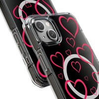 Magenta Hearts (MagSafe) Clear Phone Case