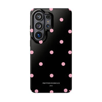 Black with Pink Polka Dots V2 (MagSafe) Phone Case