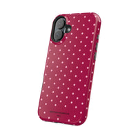 Burgundy With Pink Polka Dots (MagSafe) Phone Case