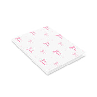 Pink Bow  Pattern Puffy Hardcover Notebook