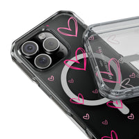 Pink Heart Sketches (MagSafe) Clear Phone Case