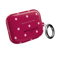 Burgundy with Pink Polka Dots V2 AirPod Pro Case