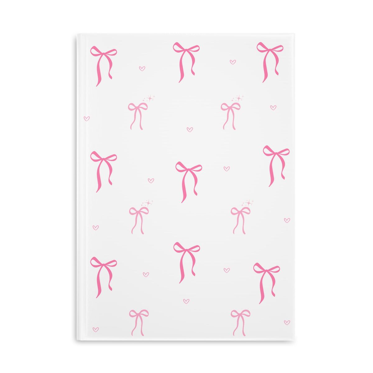Pink Bow  Pattern Puffy Hardcover Notebook