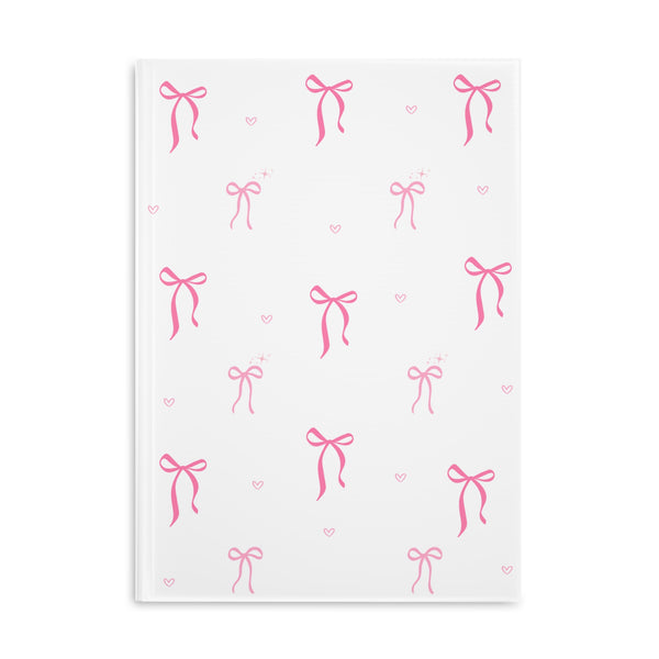 Pink Bow  Pattern Puffy Hardcover Notebook