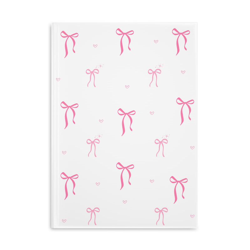 Pink Bow  Pattern Puffy Hardcover Notebook