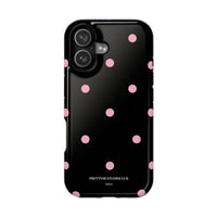 Black with Pink Polka Dots V2 (MagSafe) Phone Case
