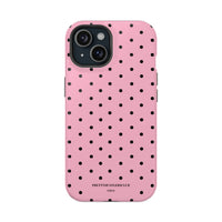 Pink With Black Polka Dots (MagSafe) Phone Case
