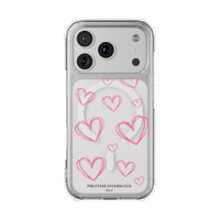 Light Pink Heart Sketches (MagSafe) Clear Phone Case