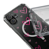 Pink Heart Sketches (MagSafe) Clear Phone Case