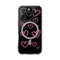 Light Pink Heart Sketches (MagSafe) Clear Phone Case