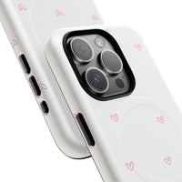 Pink Tiny Hearts Pattern (MagSafe) Phone Case
