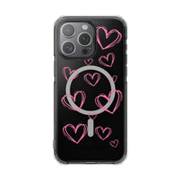 Light Pink Heart Sketches (MagSafe) Clear Phone Case