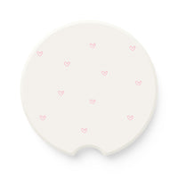 Pink Tiny Hearts Car Coaster Set