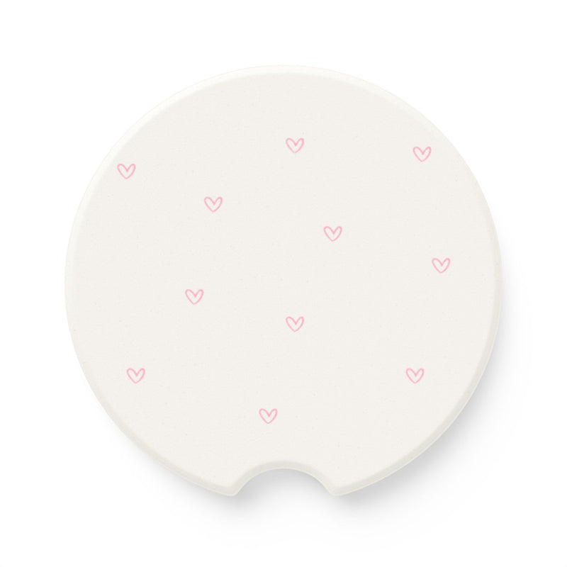 Pink Tiny Hearts Car Coaster Set