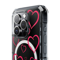 Magenta Hearts (MagSafe) Clear Phone Case