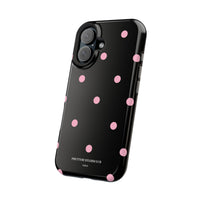 Black with Pink Polka Dots V2 (MagSafe) Phone Case