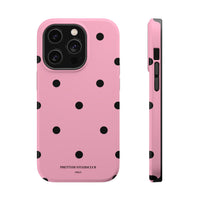 Pink With Black Polka Dots V2 (MagSafe) Phone Case