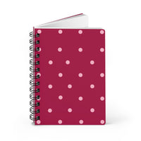 Burgundy with Pink Polka Dots V2 Spiral Notebook