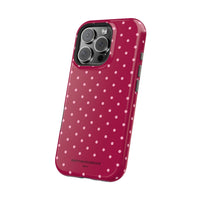 Burgundy With Pink Polka Dots (MagSafe) Phone Case