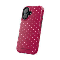 Burgundy With Pink Polka Dots (MagSafe) Phone Case