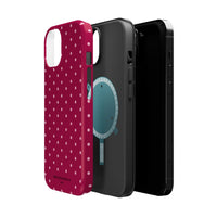 Burgundy With Pink Polka Dots (MagSafe) Phone Case