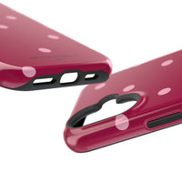 Burgundy with Pink Polka Dots V2 (MagSafe) Phone Case