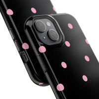 Black with Pink Polka Dots V2 (MagSafe) Phone Case