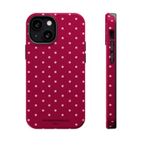 Burgundy With Pink Polka Dots (MagSafe) Phone Case