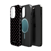 Black with Pink Polka Dots (MagSafe) Phone Case